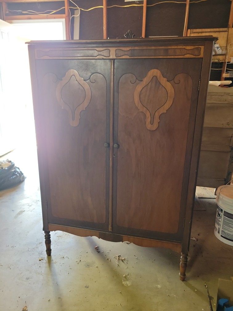 Antique Wardrobe Storage Cabinet