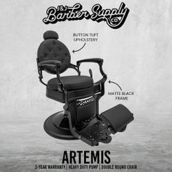 ARTEMIS Barber Chair - Black On Black