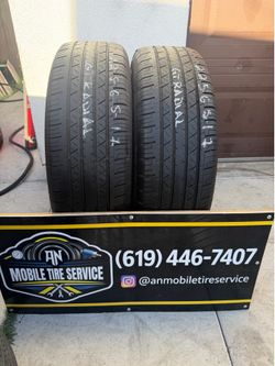 2 USED TIRES 225/65/17 GT RADIAL TOURING VP PLUS $110 CASH PRICE MOUNTED & BALANCE