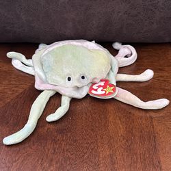 TY 1998 Retired Goochy Jellyfish Beanie Baby With Errors
