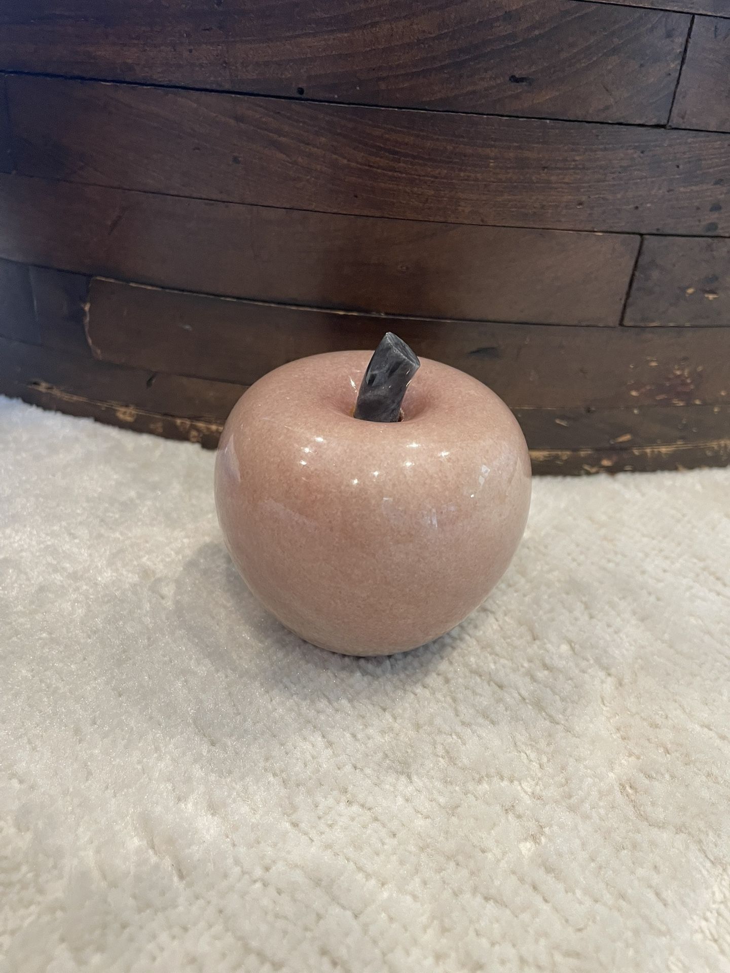 Pink Granite Apple Paperweight