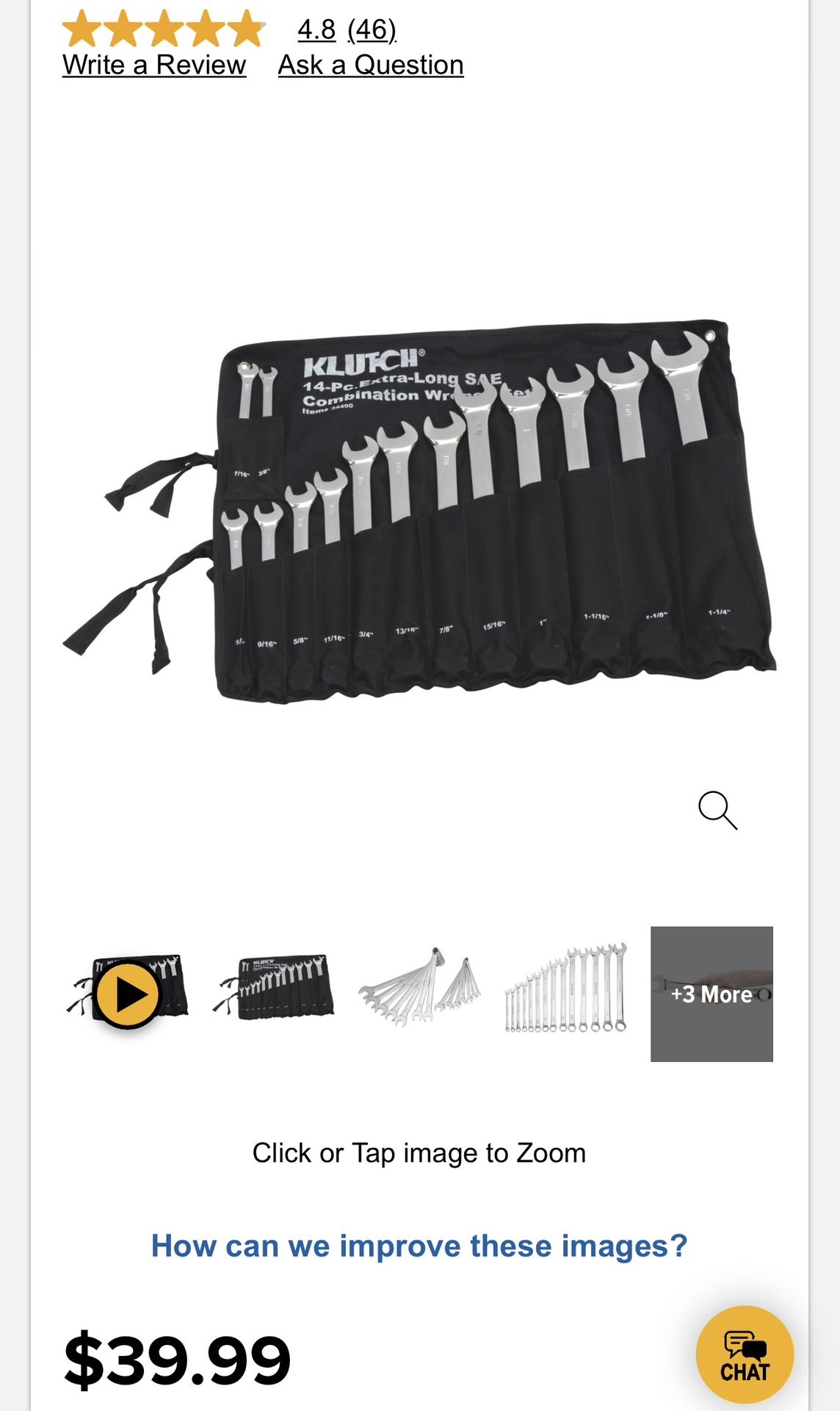 KLUTCH 14-PC Extra-long Wrench Set
