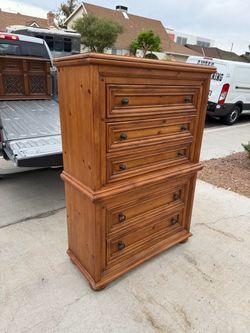 Tall Wood Chest of Drawers Dresser