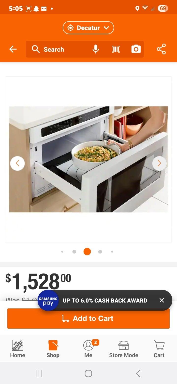 Fridgeidare Drawyer Microwave On Sale At Home Depot 1529$ I'll Take 1200