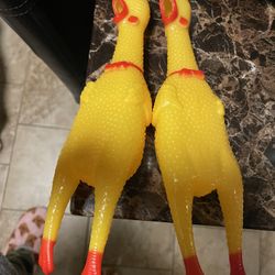 Set Up Two Squeaky Chicken Dog Toys 2 For $8