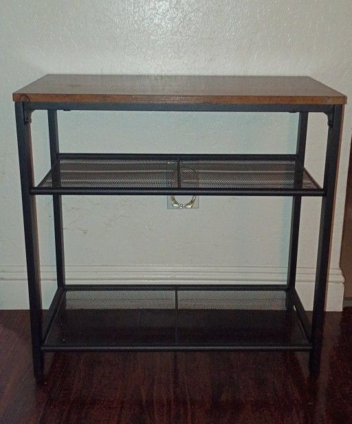 Small Industrial End Table / Side Table with Shelves