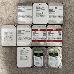 Lot of 10 SATA Hard drives - 86 TB