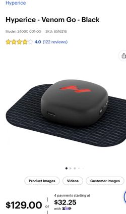 Hyperice Venom Go Heat + Vibration Wearable Massager Bluetooth