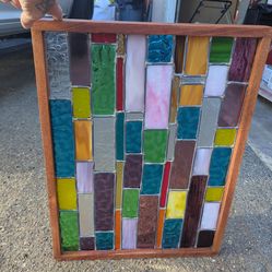 Stain glass framed.