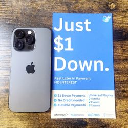Apple 14 PRO 128GB Unlocked FREE Smartwach/ Headphones. Pay $1 Today Rest in payments. NO CREDIT NEEDED FINANCING 