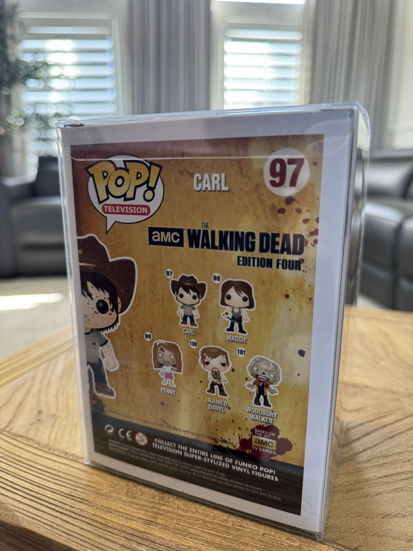 RARE Funko Pop! Television: The Walking Dead Carl Grimes #97 (7 Eleven Exclusive Bloody Variant)