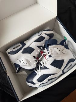 Air Jordan 6 Olympic White Navy Sneakers