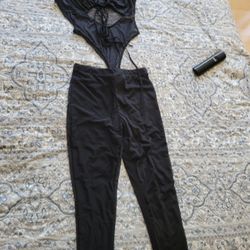Fashion Nova Sheer Legging Bodysuit Set