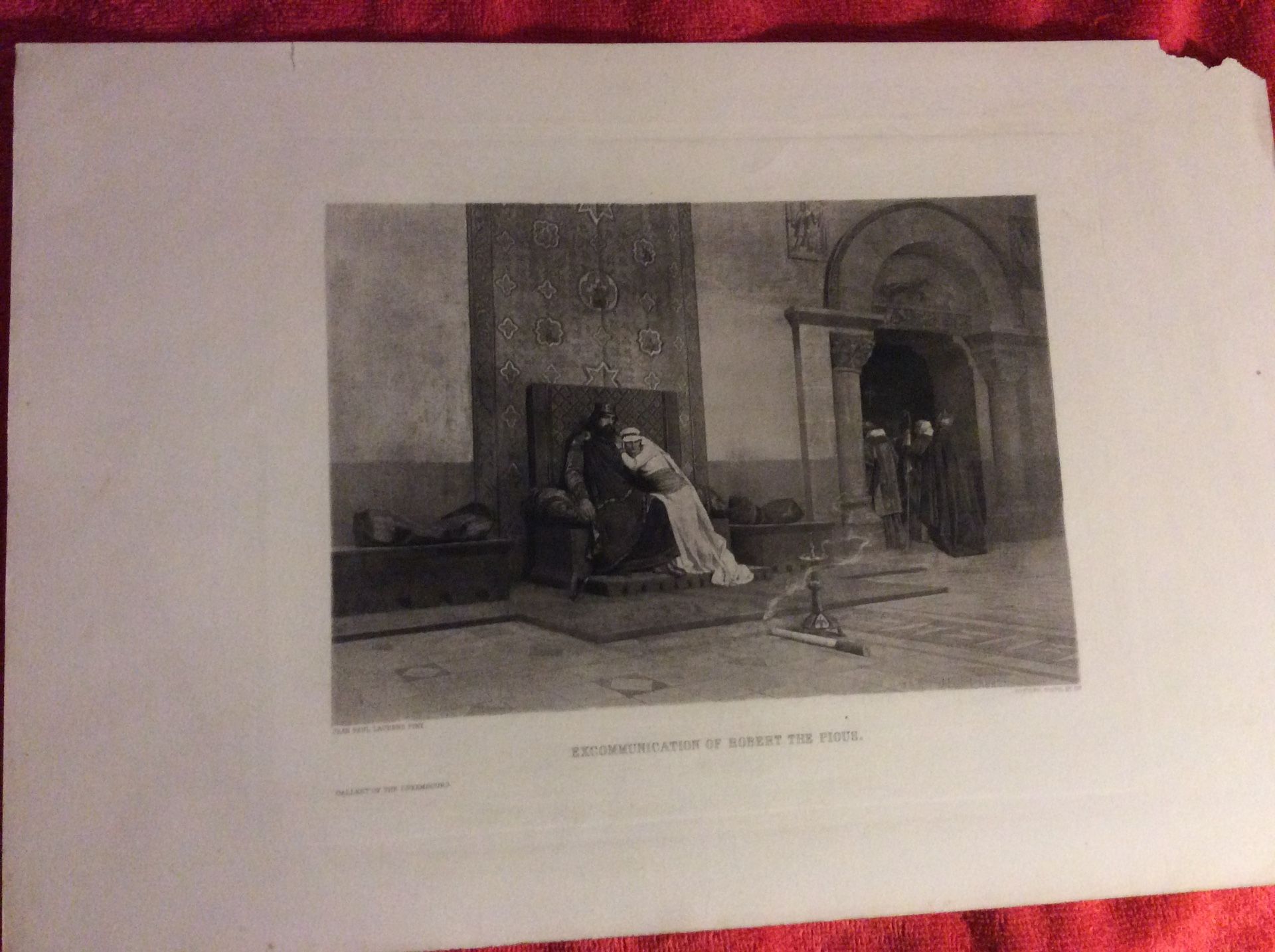 EXCOMMUNICATIONS OF ROBERT THE PIOUS ORIGINAL PHOTOGRAVURE JEAN PAUL LAURENS 1800S