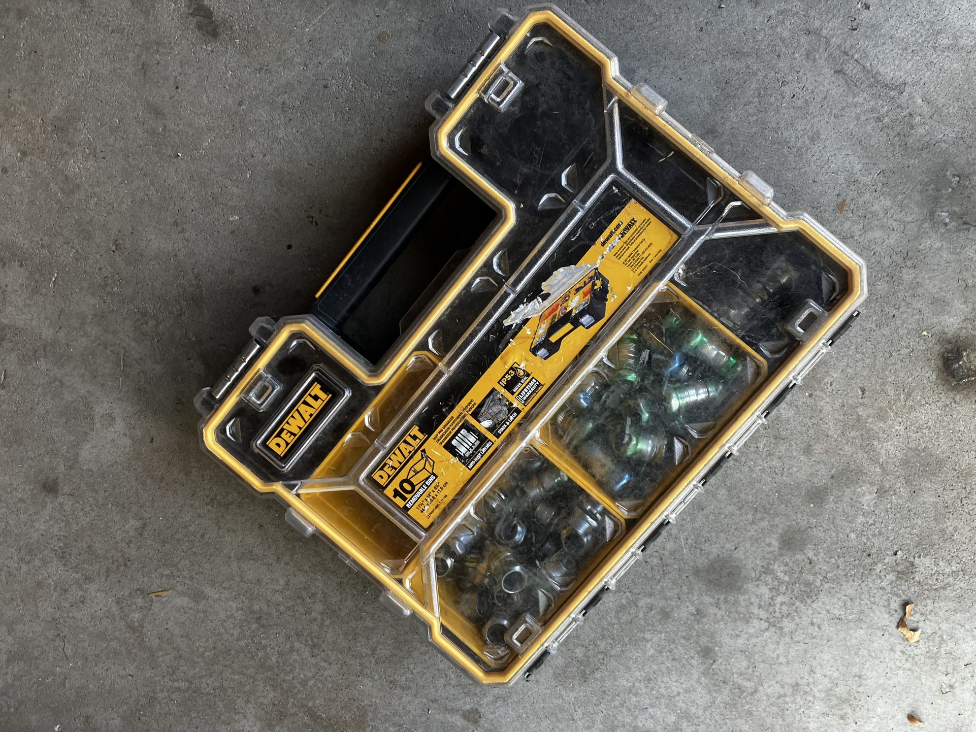 Dewalt Storage Container With Handle + Assorted Unknown Fixtures