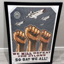 Battlestar Galactica propaganda framed poster