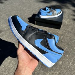 Jordan 1 Low Black University Blue Men’s Size 8 