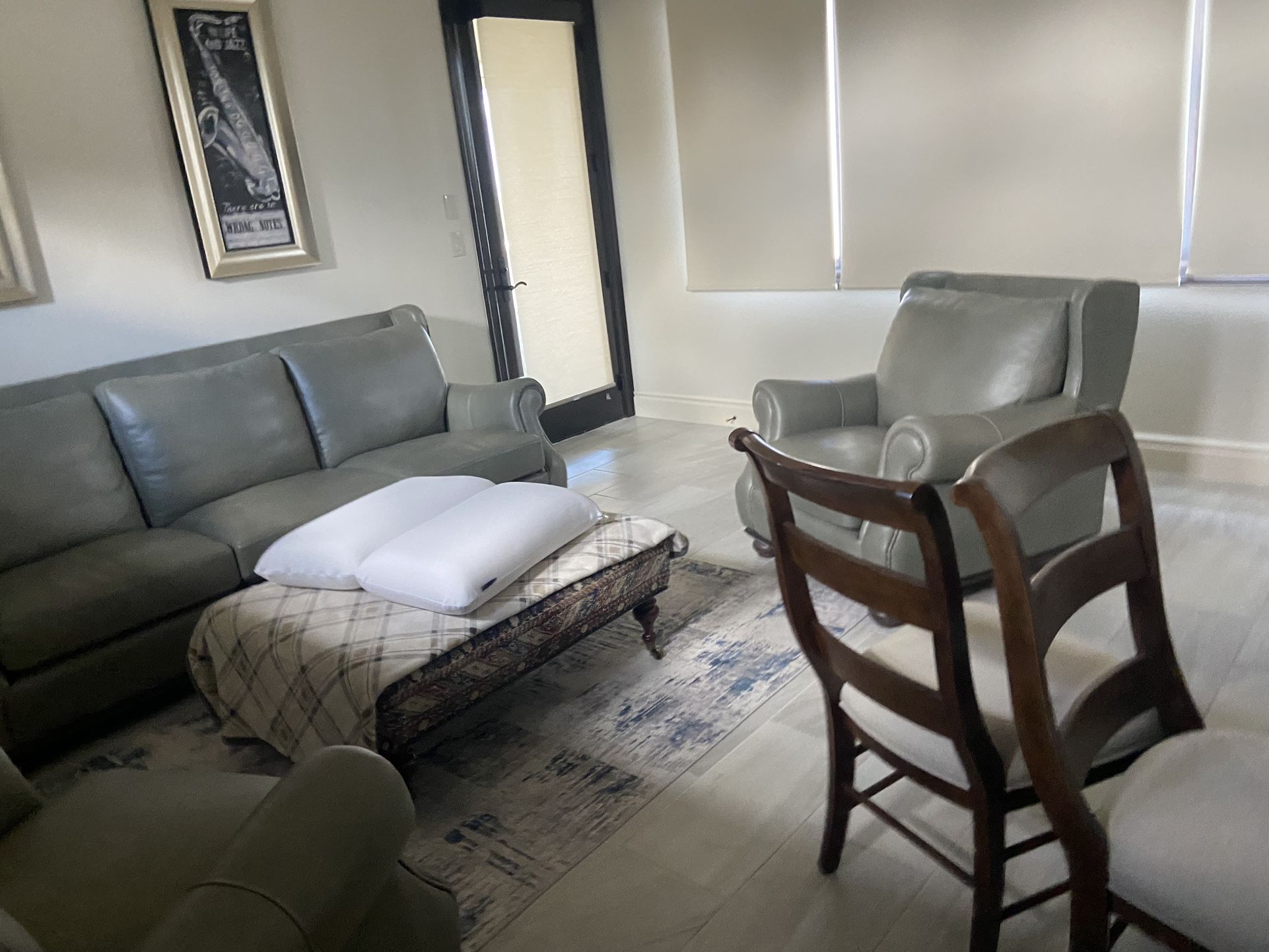 Leather Sofa  and a set of 2 Leather Living Room Chairs