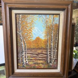 Beautiful Scenery Vintage Boil On Canvas Signed 24 By 19 