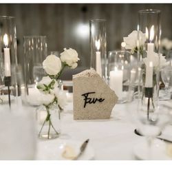 Wedding Table Numbers - Travertine Stone