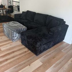 Brand New Corduroy Sectionals With Free Ottoman