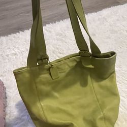 Lime green Vintage Xl Coach Shoulder Bag