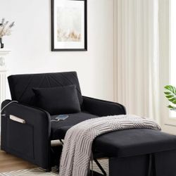 3 In 1 Conventional  Sleeper Chair Futon.  Velvet 