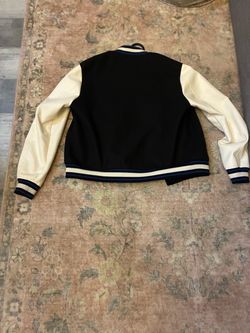 Black and White Varsity Bomber Jacket