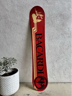 Bacardi Rum Bat Logo Snowboard - Wall Art / Man Cave / Bar Decor