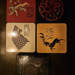 Game of Thrones House Sigil Coasters (Stark, Lannister, Targaryen, Baratheon)