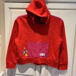 AdidS x Lego size M girl hoodie red and pink  front pocket and hood 