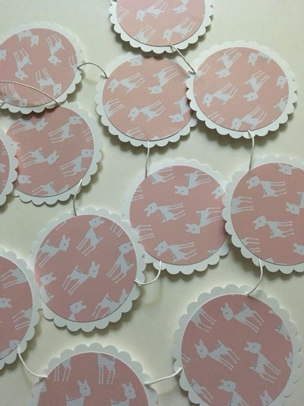 Baby Girl Pink Deer Woodland Nursery Baby Shower Garland Bunting Decor