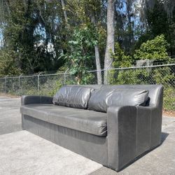 Restoration Hardware BELGIAN LEATHER SLOPE ARM BENCH-CUSHION Sleeper Sofa
