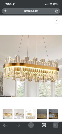 Gold crystal chandelier