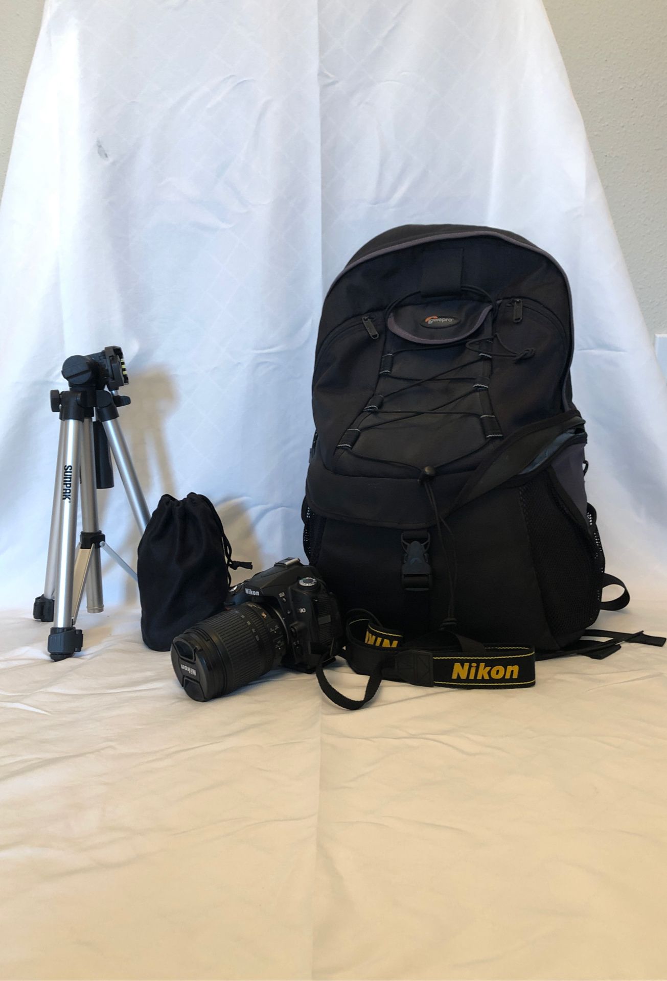 Nikon d90 with accessories.