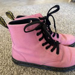 Dr. Martens Pink Canvas Boots