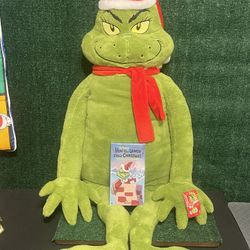 Dr. Seuss The Grinch Jumbo Plush 48” Holiday Christmas Santa Hat 2021. Fast Ship