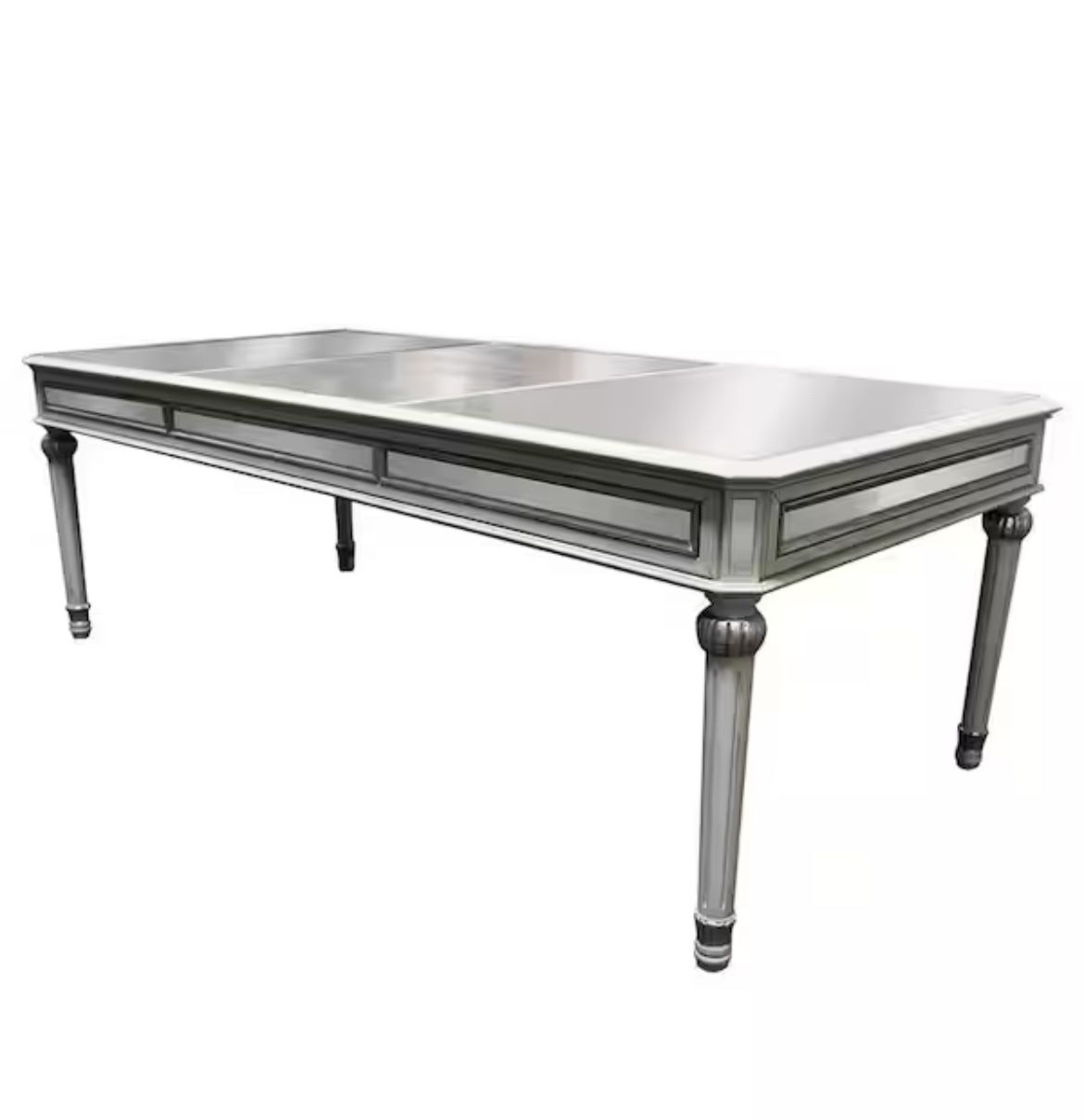 89” Mirrored Table. Seats 6.