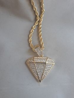 Diamond Designer rope chain with stones 20"