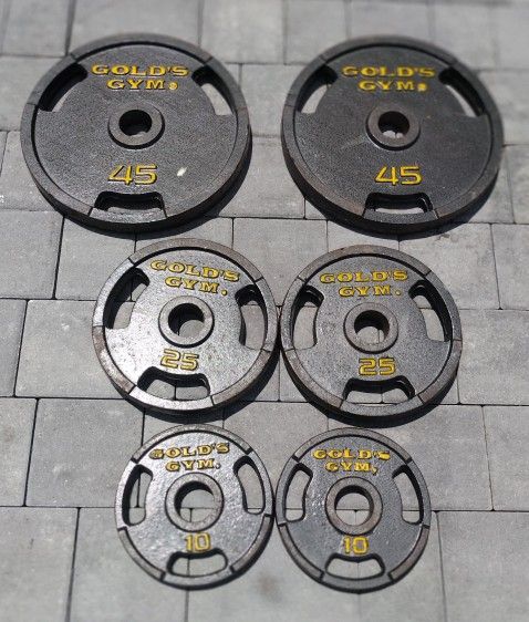 SET OF GOLDS GYM OLYMPIC PLATES (PAIRS OF) : 45s 25s 10s