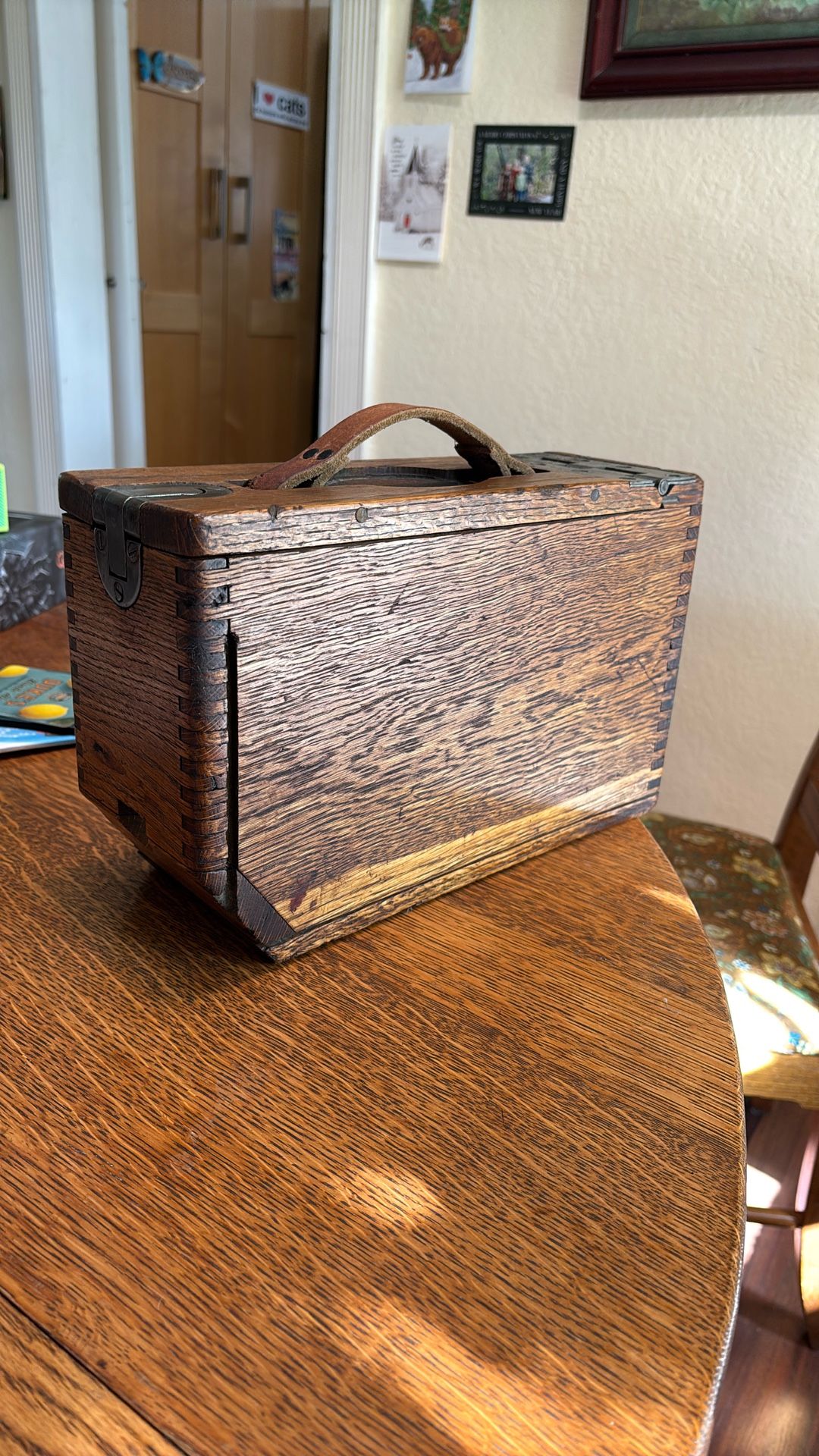 Vintage Wooden Ammunition Box Man Cave Unique Storage WWI WW II