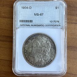 MS 67 1904 O Morgan Silver Dollar 