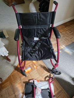 Like New - Nova Medical Transport Chair (Burgundy)