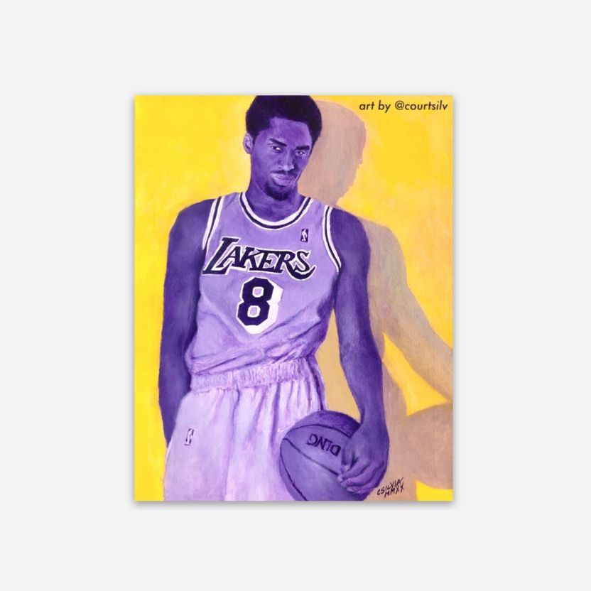3” tall Kobe stickers of my painting (pack of 3)