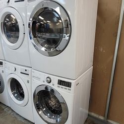 LG Front Loading Washer And Stackable Gas Dryer Set 