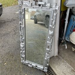 Vintage Metal Brutalist Mirror 