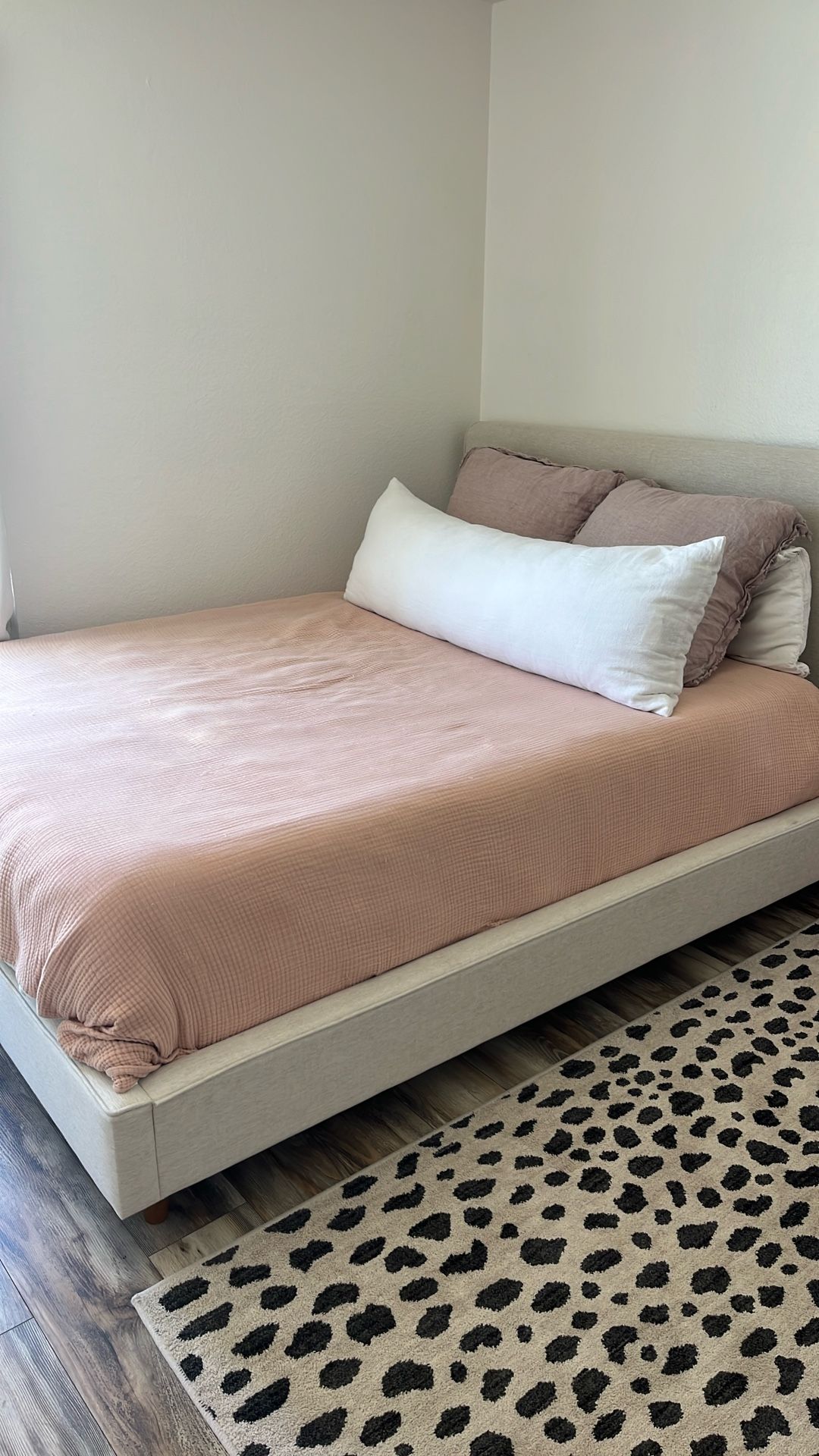 Queen Upholstered Bed With Box Spring And Mattress