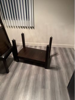 Brown wooden double table