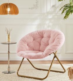 Brand new! Pink Faux fur Saucer Chair for adults