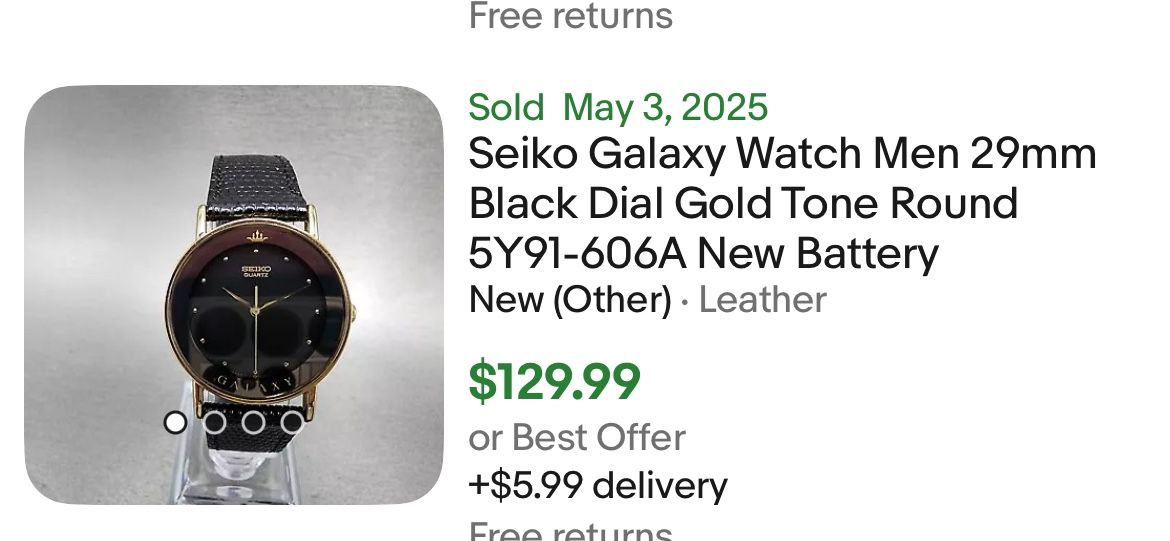 Seiko Men Watch 29mm Galaxy Rare